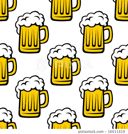 Fresh beer tankard seamless pattern 16011819