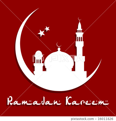 Ramadan Kareem Concept with mosque on a moon Ramadan Kareem Concept with mosque on a moon 16011826