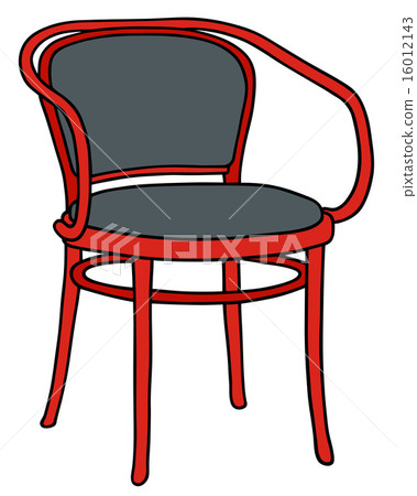 Classic red wooden armchair 16012143