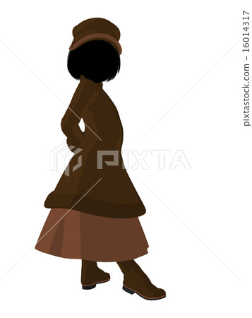Victorian Girl Illustration Silhouette 16014317