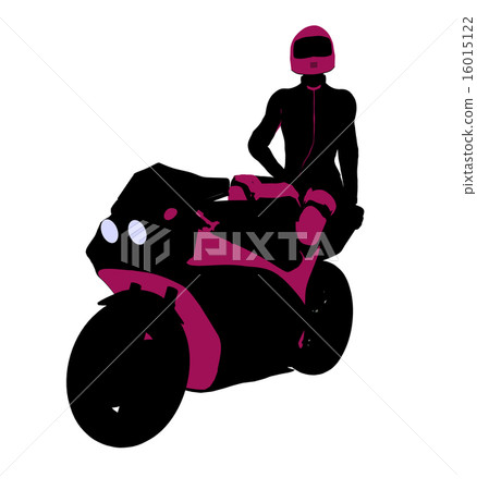 Female Sports Biker Illustration Silhouette Female Sports Biker Illustration Silhouette 16015122