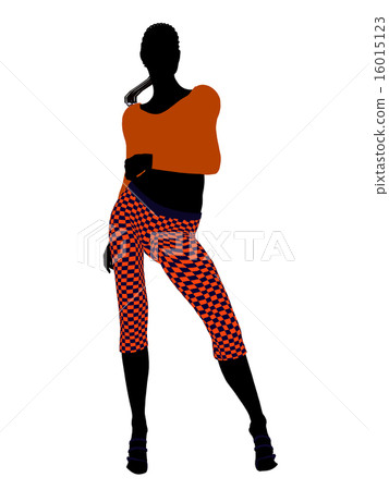 African American Casual Woman Illustration Silhouette 16015123
