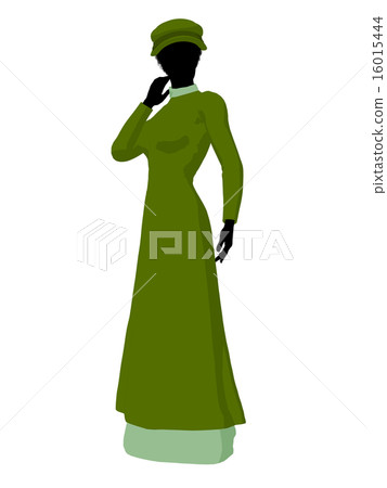 African American Victorian Woman Illustration Silhouette 16015444