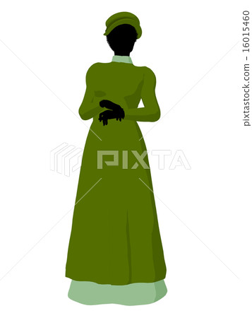 African American Victorian Woman Illustration Silhouette 16015460
