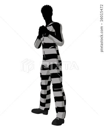 African American Male Criminal Silhouette Illustration 16015472