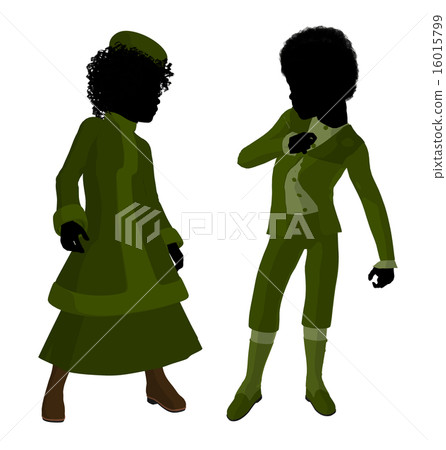 Victorian Children Art Illustration Silhouette 16015799