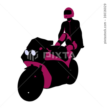 Female Sports Biker Illustration Silhouette Female Sports Biker Illustration Silhouette 16016029