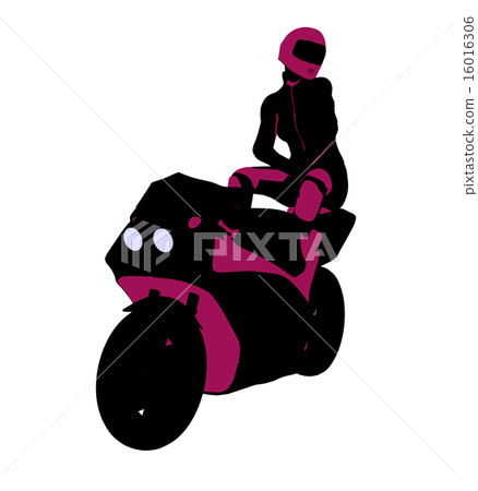 Female Sports Biker Illustration Silhouette 16016306