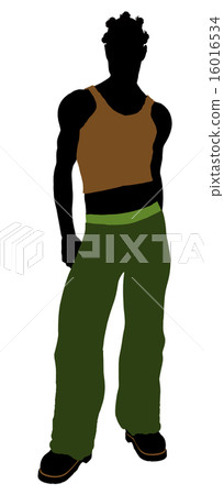 African American Casual Illustration Silhouette African American Casual Illustration Silhouette 16016534
