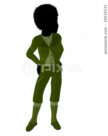 African American Victorian Boy Illustration Silhouette 16016535
