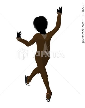 Victorian Boy Ice Skating Illustration Silhouette Victorian Boy Ice Skating Illustration Silhouette 16016539