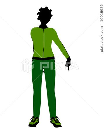African American Female Jogger Illustration Silhouette African American Female Jogger Illustration Silhouette 16016626
