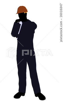Male Construction Worker Illustration Silhouette 16016847
