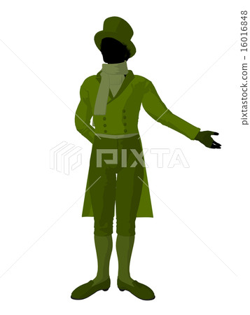 African American Victorian Man Illustration Silhouette 16016848