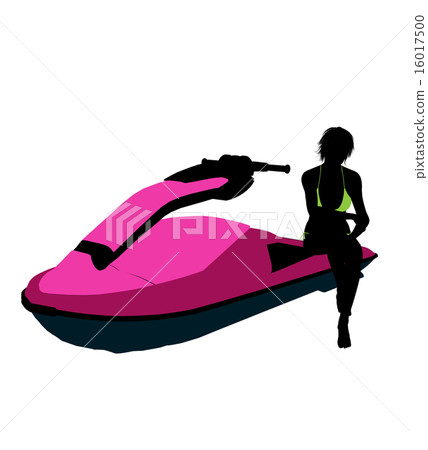 Female Jetskier Art Illustration Silhouette 16017500