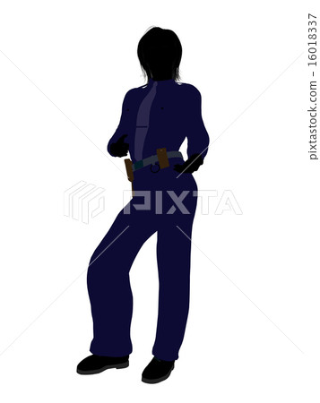Female Police Officer Art Illustration Silhouette Female Police Officer Art Illustration Silhouette 16018337
