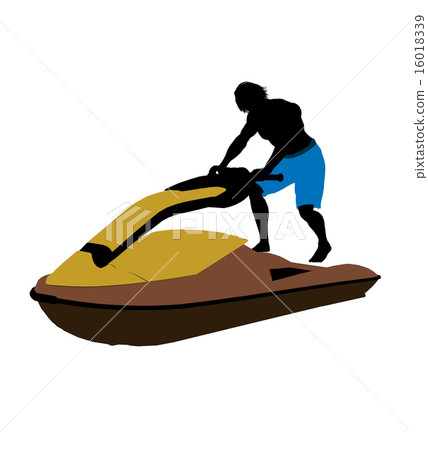 Male Jetskier Art Illustration Silhouette 16018339