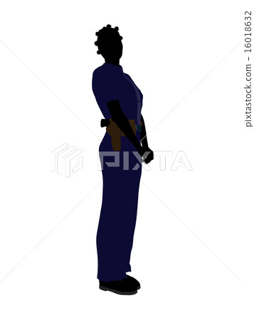 African American Female Police Officer Art Illustration Silhouette African American Female Police Officer Art Illustration Silhouette 16018632