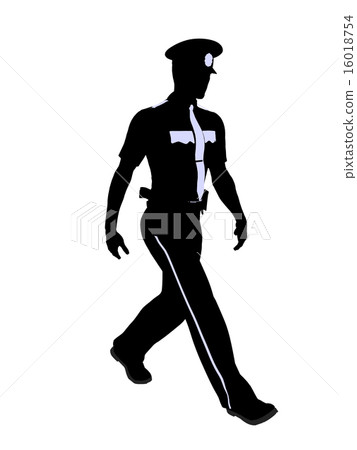 Male Police Officer Illustration Silhouette 16018754