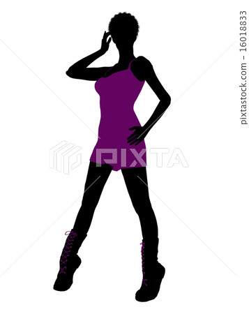 African American Punk Girl Illustration Silhouette 16018833
