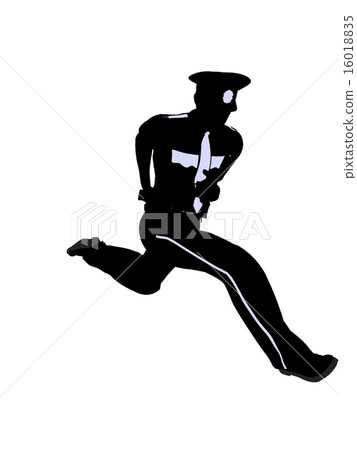 Male Police Officer Illustration Silhouette 16018835