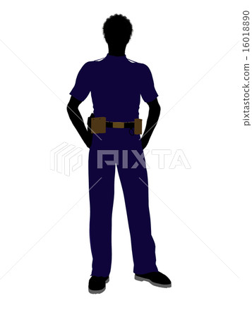 African American Male Police Officer Art Illustration Silhouette African American Male Police Officer Art Illustration Silhouette 16018890