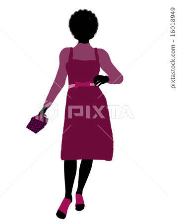 African American Shopping Illustration Silhouette African American Shopping Illustration Silhouette 16018949