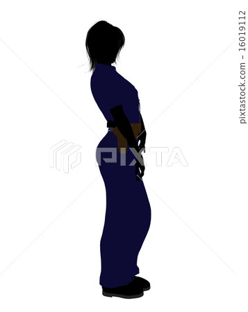 Female Police Officer Art Illustration Silhouette 16019112