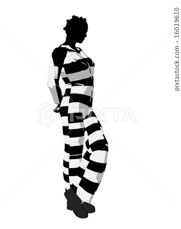 Afrcian American Female Criminal Silhouette Illustration 16019610
