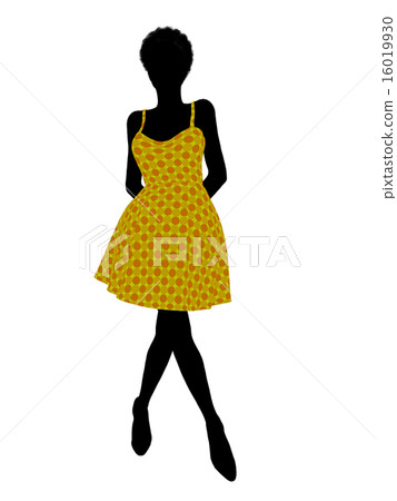 Fashionable African American Female Illustration Silhouette Fashionable African American Female Illustration Silhouette 16019930