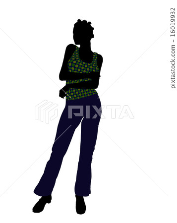 African American Casual Woman Illustration Silhouette African American Casual Woman Illustration Silhouette 16019932