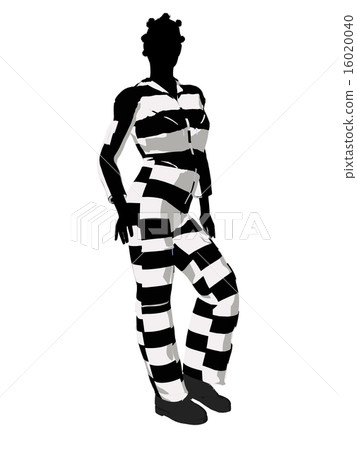 Afrcian American Female Criminal Silhouette Illustration Afrcian American Female Criminal Silhouette Illustration 16020040