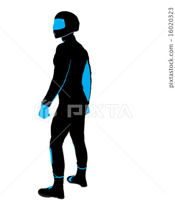 Male Sports Biker Illustration Silhouette Male Sports Biker Illustration Silhouette 16020323