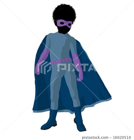 African American Super Hero Boyl Illustration Silhouette 16020518
