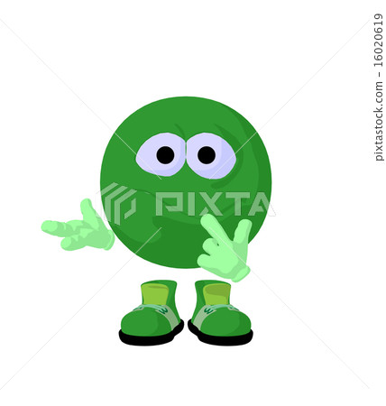 Cute Green Emoticon Art Illustration Cute Green Emoticon Art Illustration 16020619