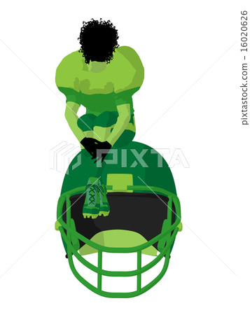 African American Female Football Player Illustration Silhouette African American Female Football Player Illustration Silhouette 16020626