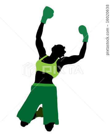 African American Female Boxer Illustration Silhouette African American Female Boxer Illustration Silhouette 16020638