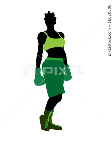 African American Female Boxer Illustration Silhouette 16020800