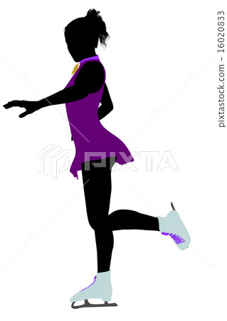Female Ice Skater Art Illustration Silhouette 16020833