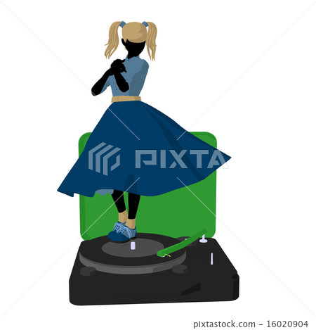 50's Girl Illustration Silhouette 16020904