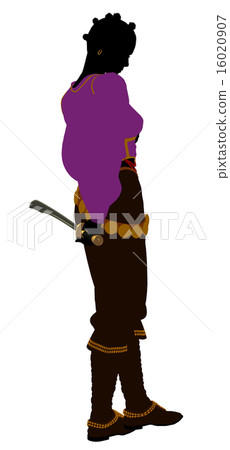 African American Female Pirate Silhouette 16020907
