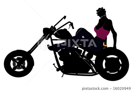 African American Female Biker Silhouette African American Female Biker Silhouette 16020949