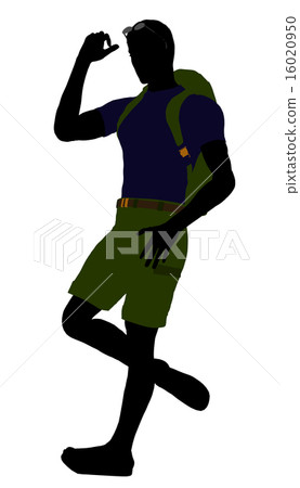 Male Hiker Silhouette Male Hiker Silhouette 16020950
