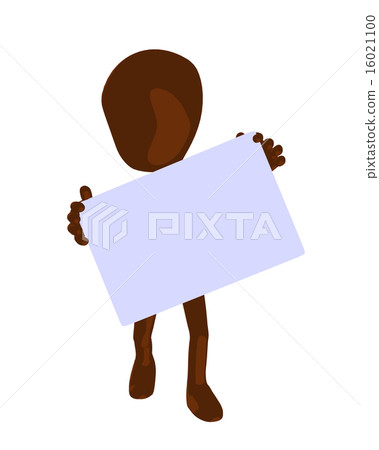 Cute Brown Silhouette Guy Holding a Blank Business Card Cute Brown Silhouette Guy Holding a Blank Business Card 16021100