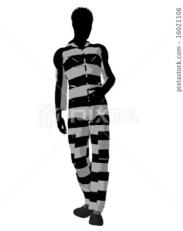 African American Male Criminal Silhouette Illustration African American Male Criminal Silhouette Illustration 16021106