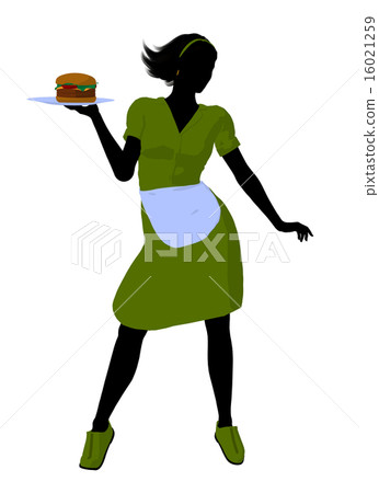 Waitress Illustration Silhouette Waitress Illustration Silhouette 16021259