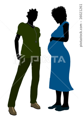 African American Female Doctor Silhouette African American Female Doctor Silhouette 16021261