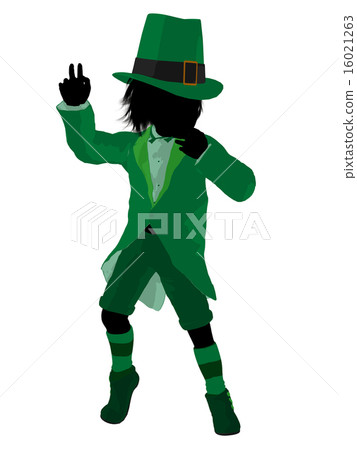 Leprechaun Boy Illustration Silhouette 16021263