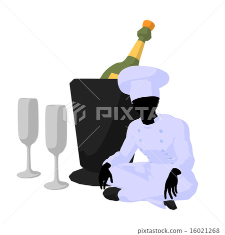 African American Chef Art Illustration Silhouette African American Chef Art Illustration Silhouette 16021268
