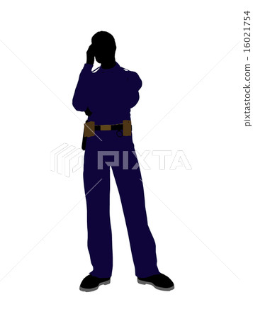 Male Police Officer Art Illustration Silhouette 16021754